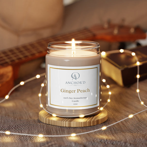 Ginger Peach Aromatherapy Soy Mason Jar Candle 12oz