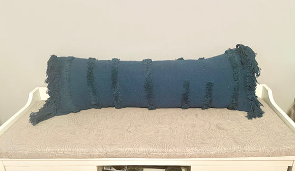 Oversized Lumber Fringe Teal Waves